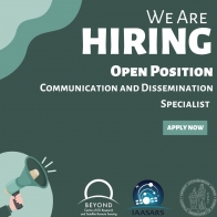 We are HIRING! Communication and Dissemination Specialist 