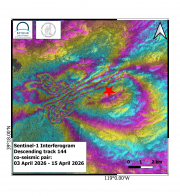 Υπηρεσία geObservatory: Δορυφορική συμβολομετρική απεικόνιση του πεδίου εδαφικής παραμόρφωσης από τον σεισμό στην Νεβάδα, 14/6/2026